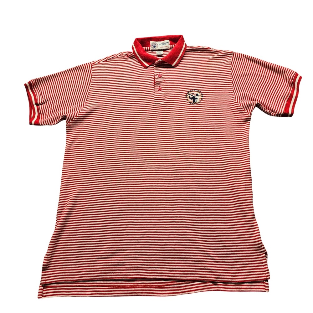 Pebble Beach 1992 US Open Polo Shirt Mens M Red White USGA Golf Striped Vintage
